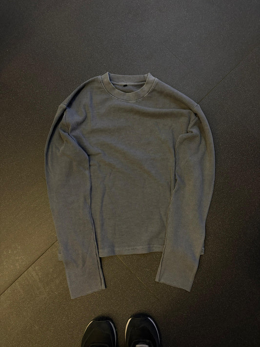 Acid- Wash Round Tee- Gray