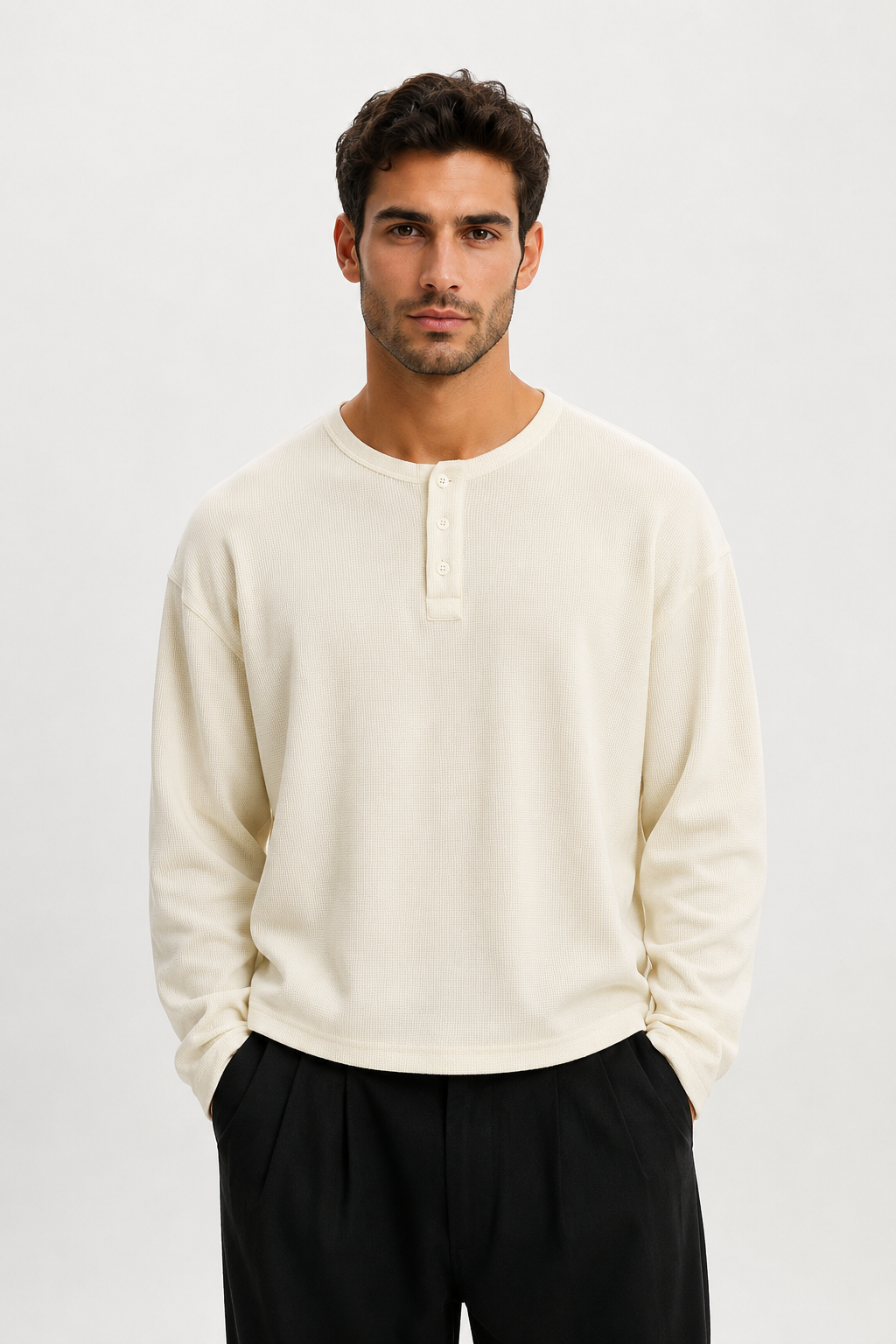 Easy Vibe Henley- Off-White