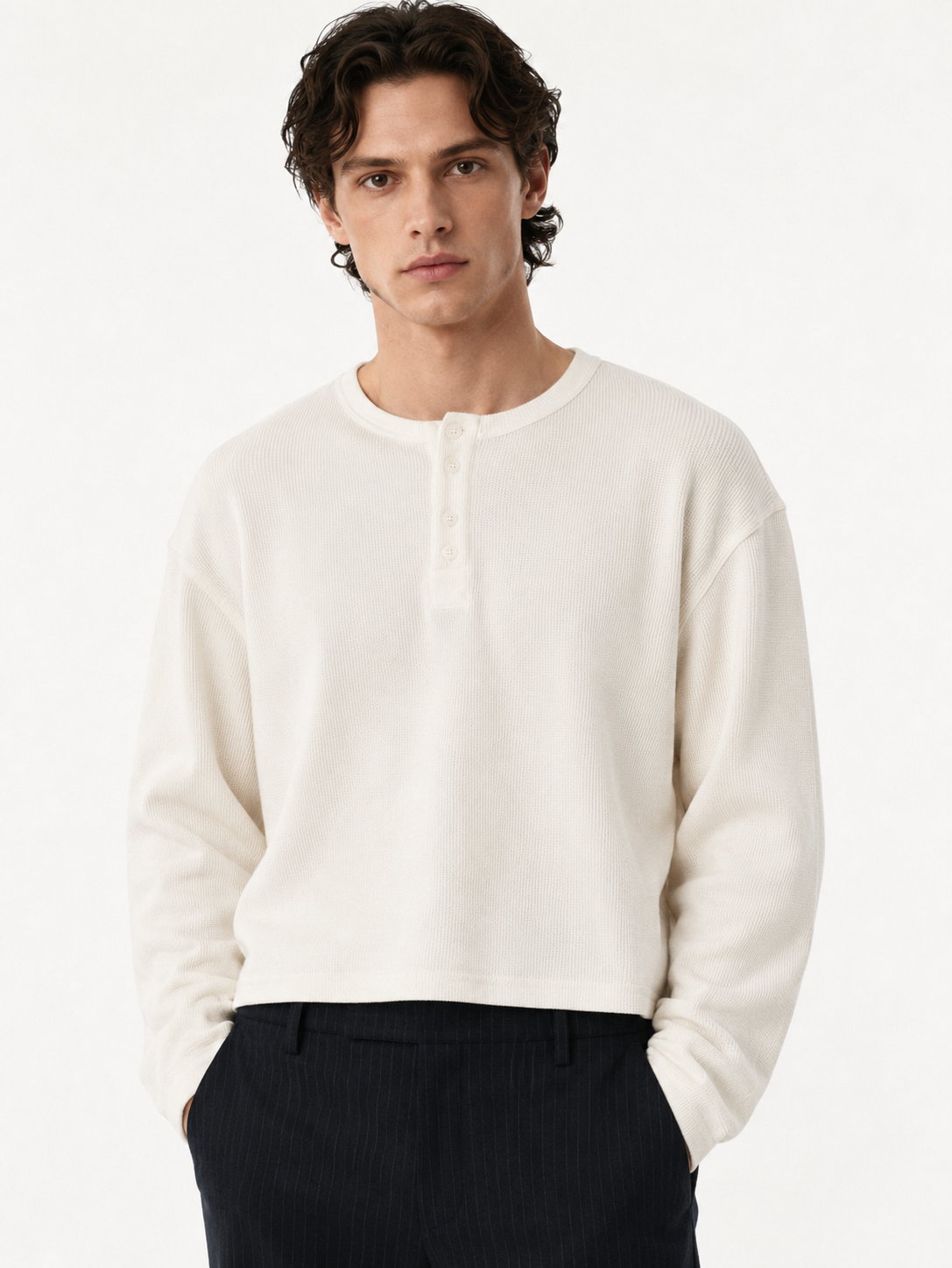 Easy Vibe Henley- Off-White
